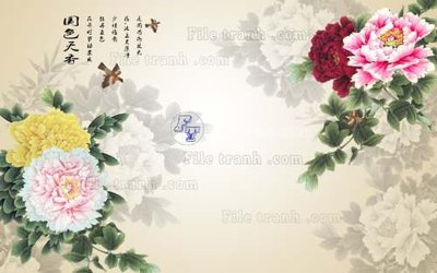 File ảnh File tranh gốc tranh tường hoa 3d đẹp K48217 (gốc) cho trang trí nhà hàng