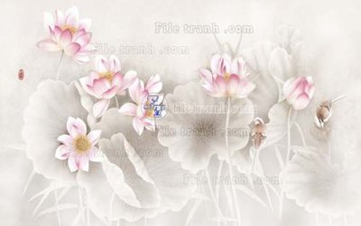 Tải file File tranh gốc tranh tường hoa 3d đẹp K48221 (gốc) chủ đề hoa sen