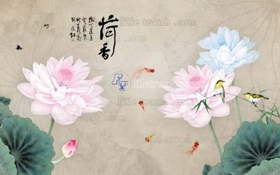 Tải file File tranh gốc tranh tường hoa 3d đẹp K48242 (gốc) in tranh tráng gương