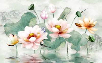 Download file gốc File tranh gốc tranh tường hoa 3d đẹp K48243 (in mica) trong suốt