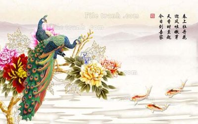 Download file gốc File tranh gốc tranh tường hoa 3d đẹp K48263 (in mica) trong suốt