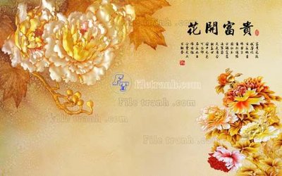 Tải file PSD File tranh gốc tranh tường hoa 3d đẹp K48279 (nguyên layer) để in
