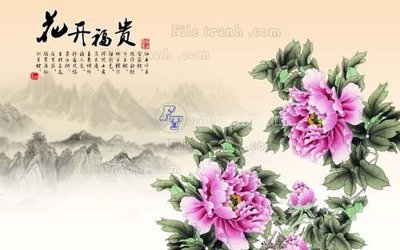 File in ấn File tranh gốc tranh tường hoa 3d đẹp K48424 chuyên nghiệp