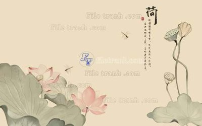 Tải file File tranh gốc tranh tường hoa 3d đẹp K48435 (gốc) chủ đề hoa sen