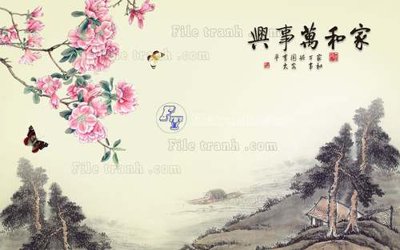 File in mica File tranh gốc tranh tường hoa 3d đẹp K48448 (ảnh gốc) đẹp