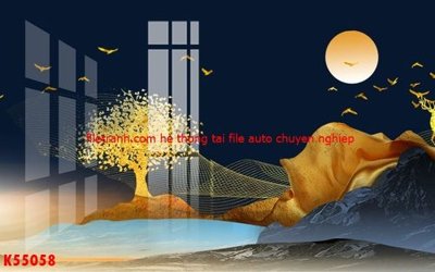 File tranh File gốc in tranh tổng hợp K55058 (ảnh gốc) in trần 3D