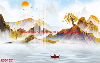 Tải file File gốc in tranh tổng hợp K55127 (gốc) chủ đề hoa sen