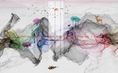 File tranh gốc in trần nhà File gốc in tranh nền tường tổng hợp K57363 3D