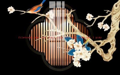 File tranh File gốc in tranh nền tường tổng hợp K58097 (bản gốc) in lụa 5D