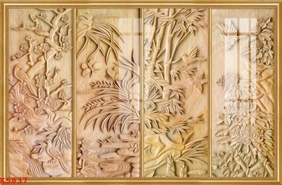File gốc File gốc in tranh tổng hợp K5837 (in lụa) họa tiết 3D