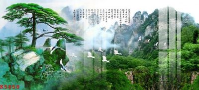 File gốc File gốc in tranh tổng hợp K5858 (in lụa) họa tiết 3D