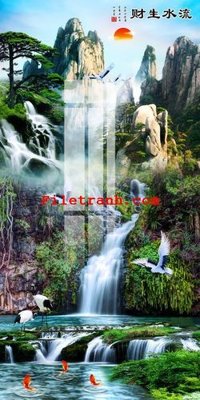 File tranh gốc in trần nhà File gốc in tranh nền tường tổng hợp K59663 3D