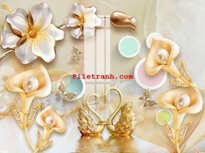 File tranh File gốc in tranh nền tường tổng hợp K59720 (bản gốc) in lụa 3D