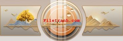 File gốc File gốc in tranh nền tường tổng hợp K59799 (in mica) cắt laser