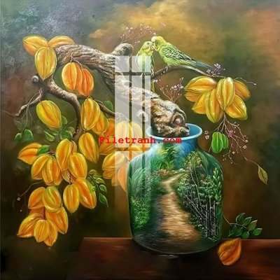 File gốc File gốc in tranh nền tường tổng hợp K60731 (in lụa) tranh mã đáo