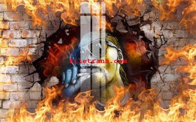 Download file gốc File gốc in tranh nền tường tổng hợp K61038 (in lụa) hoa lá