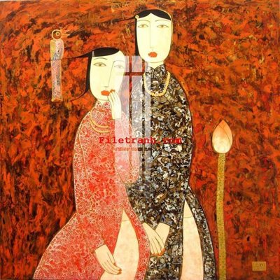 File gốc File gốc in tranh nền tường tổng hợp K62740 (in lụa) hoa văn cổ điển