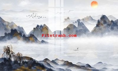 File tranh File gốc in tranh nền tường tổng hợp K63089 (bản gốc) in lụa dán tường