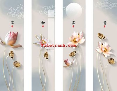 Download file gốc File gốc in tranh nền tường tổng hợp K64028 (in mica) 3D