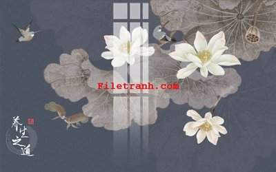 File gốc File gốc in tranh nền tường tổng hợp K64334 (in lụa) chi tiết cao