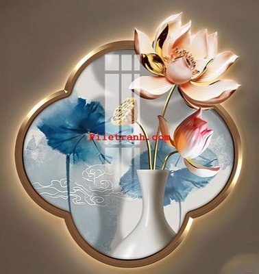 Download file gốc File gốc in tranh nền tường tổng hợp K64336 (in mica) 3D