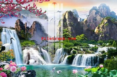 Ảnh gốc File gốc in tranh nền tường tổng hợp K65539 (siêu chi tiết) để in ấn