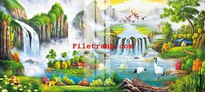 File gốc File gốc in tranh nền tường tổng hợp K66226 (in lụa) hoa văn cổ điển