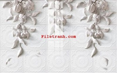 File gốc File gốc in tranh nền tường tổng hợp K66280 (in lụa) hoa văn cổ điển