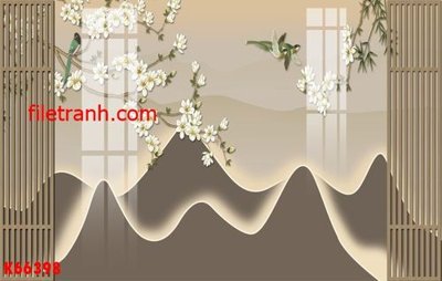 File gốc File gốc in tranh nền tường tổng hợp K66398 (in lụa) tranh mã đáo