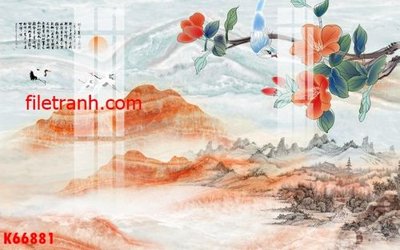 File gốc File gốc in tranh nền tường tổng hợp K66881 (in tráng gương) ốp tường