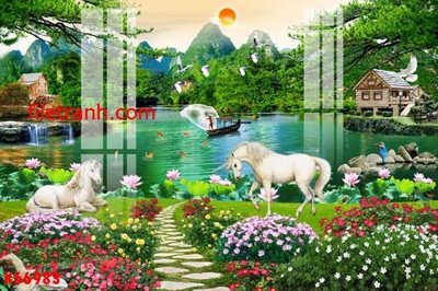 File gốc in mica File gốc in tranh nền tường tổng hợp K66983 chất lượng