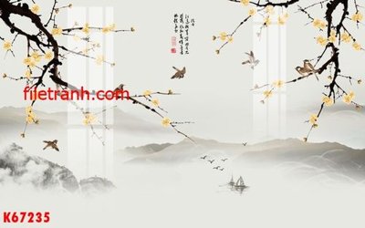 File gốc File gốc in tranh nền tường tổng hợp K67235 (in lụa) trang trí tường