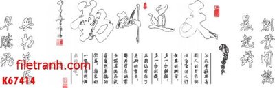 File gốc File gốc in tranh nền tường tổng hợp K67414 (in lụa) chi tiết cao