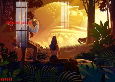 File gốc File gốc in tranh nền tường tổng hợp K67642 (in lụa) hoa văn cổ điển