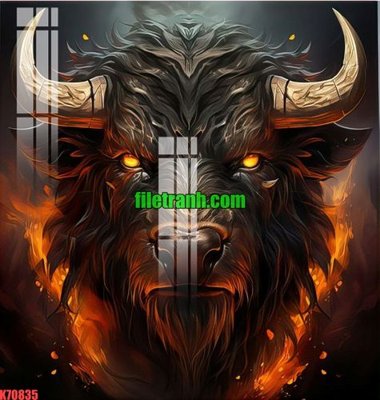 File in trần File gốc in tranh nền tường tổng hợp K70835 (bản gốc 3D) sống động