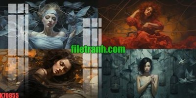 File PSD File gốc in tranh nền tường tổng hợp K70855 (bản gốc) cho nhà in