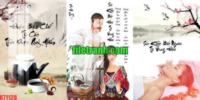 File gốc File gốc in tranh nền tường tổng hợp K71128 (in lụa) tranh mã đáo