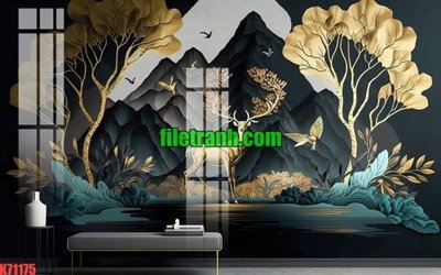 File tranh File gốc in tranh nền tường tổng hợp K71175 (file gốc) chủ đề phong thủy