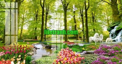 File gốc File gốc in tranh nền tường tổng hợp K71239 (in lụa) họa tiết 3D