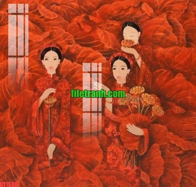 File tranh File gốc in tranh nền tường tổng hợp K71506 (bản gốc) in lụa 3D