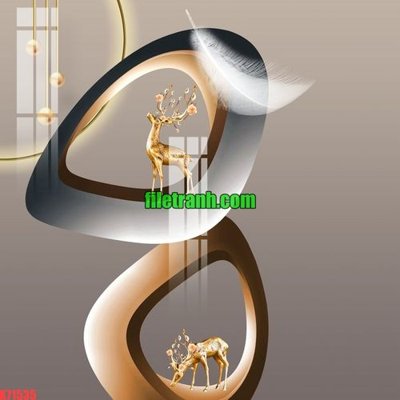 File in trần File gốc in tranh nền tường tổng hợp K71535 (bản gốc 3D) sống động
