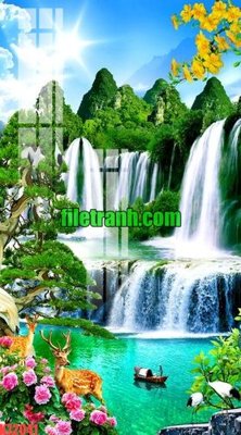 File tranh gốc in trần nhà File gốc in tranh nền tường tổng hợp K72041 3D