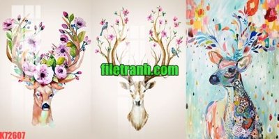 File tranh File gốc in tranh nền tường tổng hợp K72607 (bản gốc) in lụa 5D