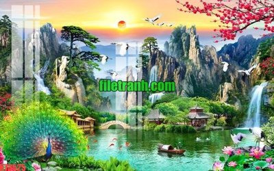 File gốc File gốc in tranh nền tường tổng hợp K73525 (in tráng gương) ốp tường