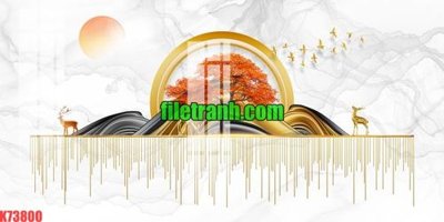 File tranh File gốc in tranh nền tường tổng hợp K73800 (gốc) in trên kính