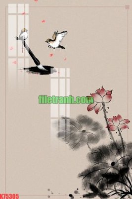 Download file gốc File gốc in tranh nền tường tổng hợp K75305 (in lụa) tranh 3D