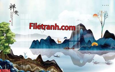 File tranh in mica File tranh gốc dán tường hươu nai sừng K76004 (độ phân giải cao)