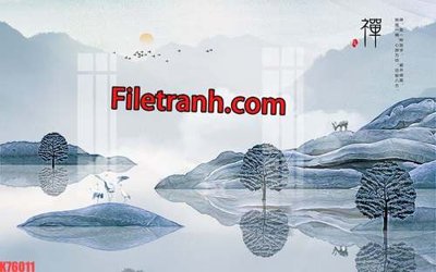 File in lụa File tranh gốc dán tường hươu nai sừng K76011 (chất lượng cao) File tranh gốc dán tường hươu nai sừng K76011