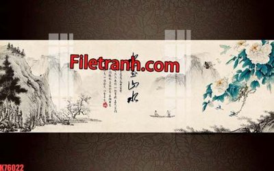 Download file gốc File tranh gốc dán tường hươu nai sừng K76022 (in lụa) nghệ thuật