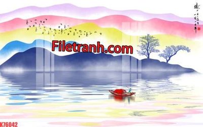 File in lụa File tranh gốc dán tường hươu nai sừng K76042 (hoa văn) File tranh gốc dán tường hươu nai sừng K76042